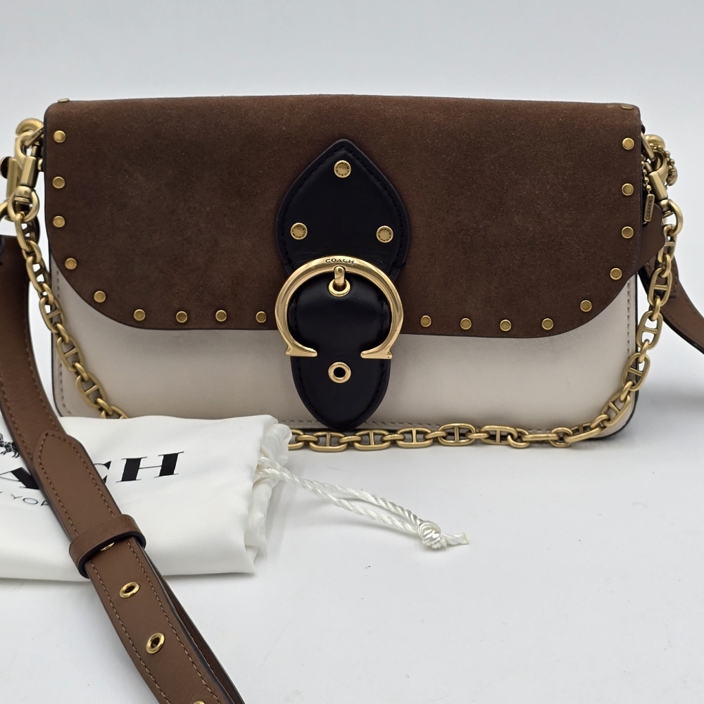 Coach Beat Crossbody, Brown/ White 💥Never Carried💥